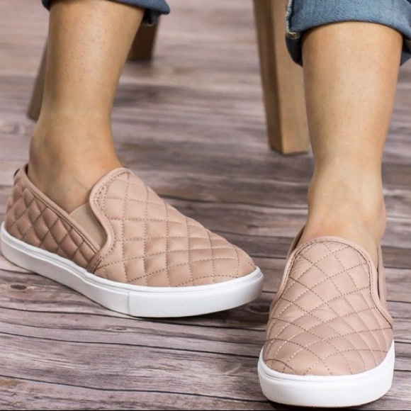 steve madden quilted slip on shoes